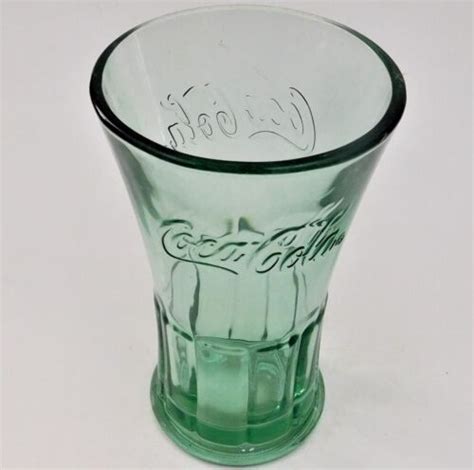 Libbey Coke Heavy Flared Panel Tumbler Green Coca Cola Glass Vintage Ebay