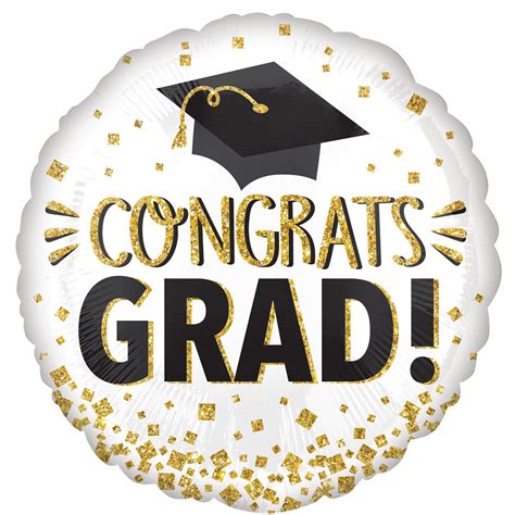 28 In Anagram Congrats Grad Gold Glitter Foil Balloon 44255