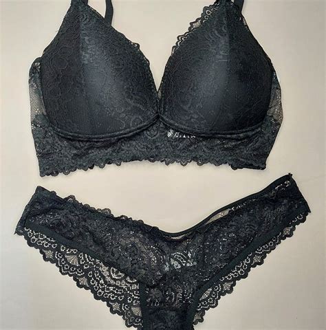 Lingerie conjunto de sutiã e calcinha renda preto bojo sem aro Viva Diva Lingeries