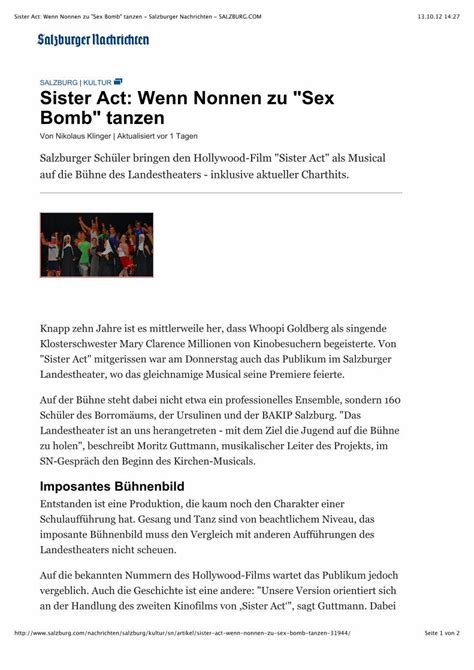 PDF SALZBURG KULTUR Sister Act Wenn Nonnen Zu Sex Title Sister Act Wenn Nonnen Zu