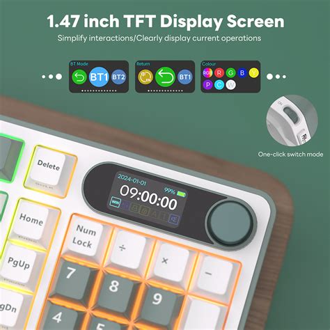 Rk S Rk Royal Kludge Tri Mode Hot Swap Rgb Backlight Bluetooth Wireless Pbt Keycap Mechanical