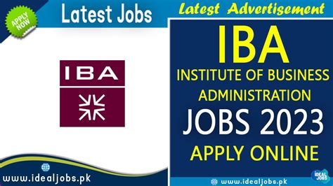 Iba Karachi Jobs Online Apply Ideal Jobs