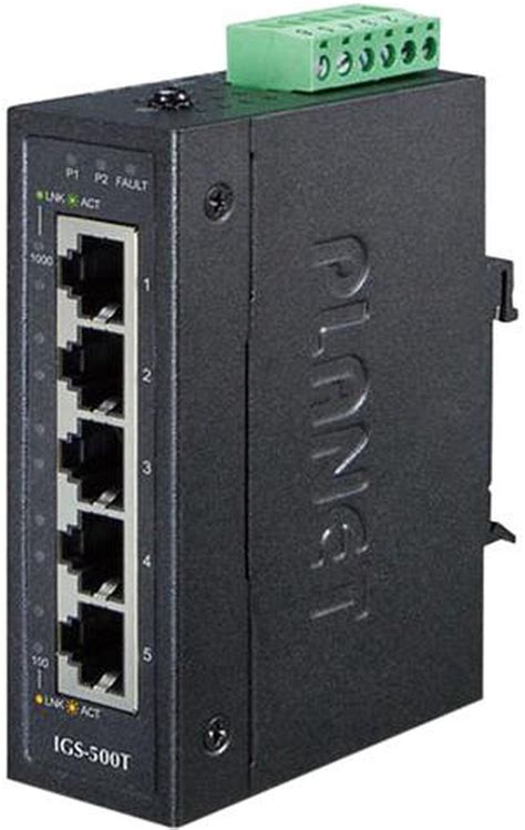 PLANET IGS-500T Compact Industrial 5-Port 10/100/1000T Gigabit Ethernet ...