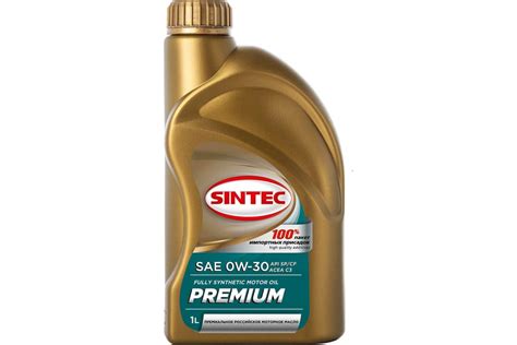 Синтетическое моторное масло Sintec premium sae 0w-30 api sp/cf acea c3 ...