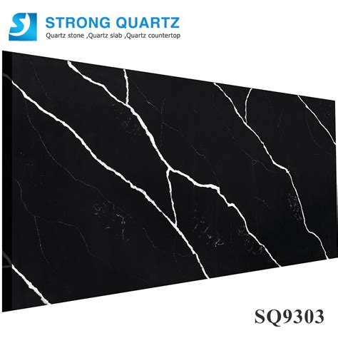 China Factory Quartz Slabs Whiteblack Calacatta Series Sq9303