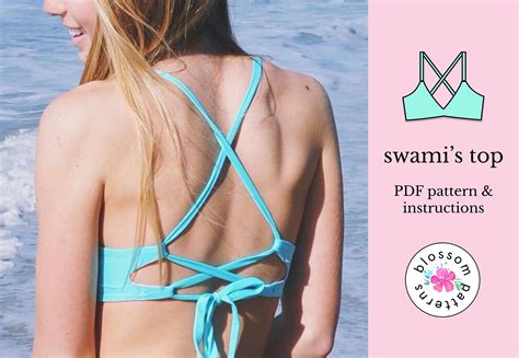 Womens Bikini Top Sewing Pattern PDF With How To Instructions Swami S DIY Swimsuit Printable