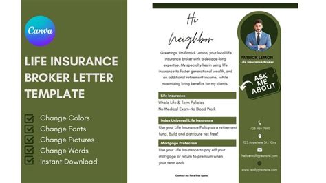 Life Insurance Insurance Broker Introduction Flyer Template Mortgage