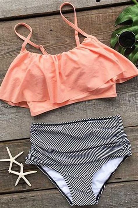 Bikini Cintura Alta Con Volantes