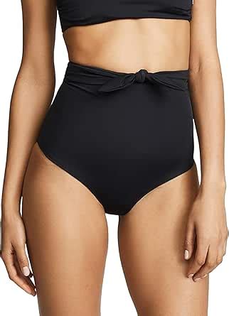 Amazon Wodecasa Women S High Waisted Bikini Bottoms Tie Front Tummy Control Moderate
