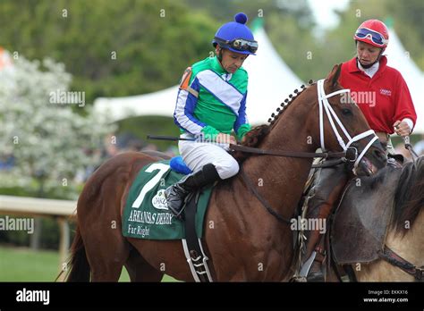Hot Springs Arkansas USA 11th Apr 2015 Far Right With Jockey Mike Smith Aboard During Post