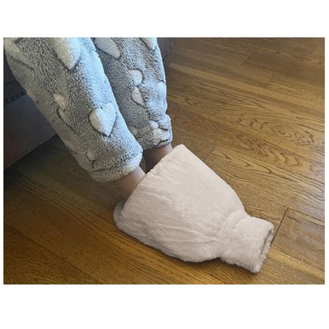 Country Club Foot Hot Water Bottle Plush Faux Fur Natural Studio