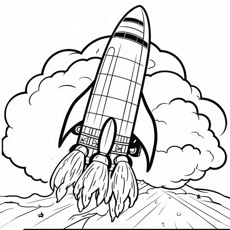 "Ausmalbild Spielzeug Rakete”– kostenloses Ausmalbild