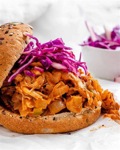 Vegan Pulled Pork Sandwiches With BBQ Jackfruit Plant Based On A Budget