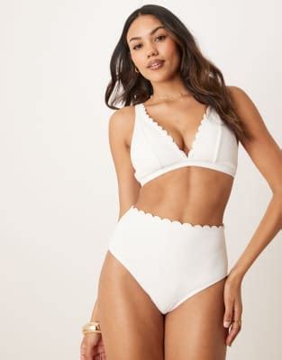 Peek Beau Fuller Bust Bia Y D Od Bikini Z Podwy Szonym Stanem I Karbowanym Wyko Czeniem Asos