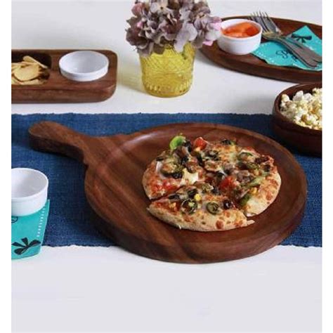 Wooden Serving Platter For Pizza And Snacks 12 Inch The Bar Shop