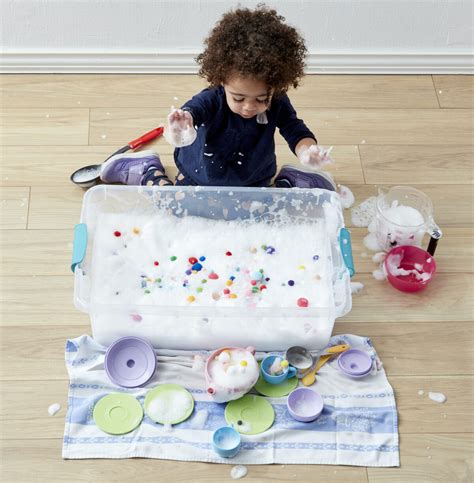 Bubble Foam Sensory Bin For Toddlers Happy Toddler Playtime