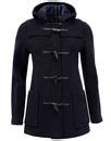 GLOVERALL Made In England Womens 60s Short Slim Duffle Coat Navy