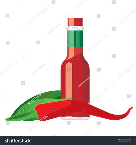 Hot Chilli Pepper Sauce Glass Bottle Stock Vector Royalty Free 580333459 Shutterstock