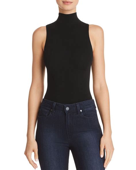 Commando Synthetic Sleeveless Mock Neck Bodysuit In Black Lyst