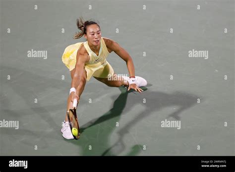 Qinwen Zheng Chn In Action At The Dubai Duty Free Tennis