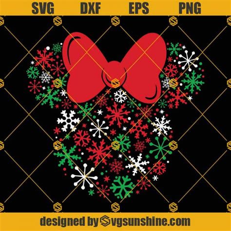 Christmas Minnie Snowflake Svg Disney Christmas Svg Christmas Minnie