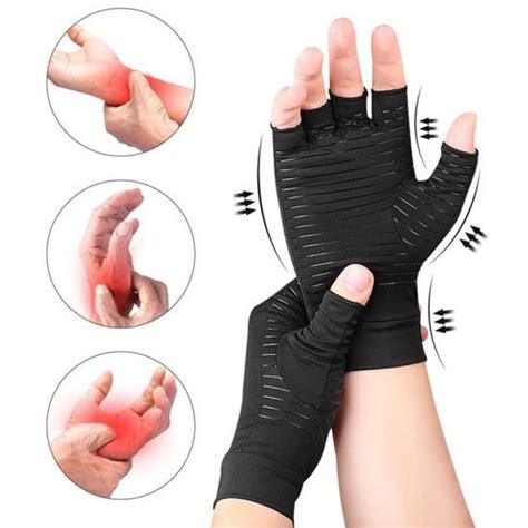 ZHU Gants De Compression En Cuivre Contre L Arthrite Gants Sans Doigts