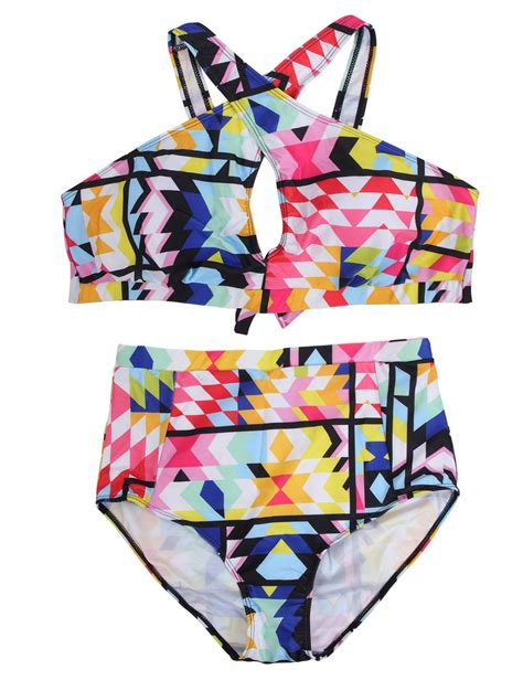Plus Size Colorful Print Sexy Summer Women S Bikini Set Ohyeah