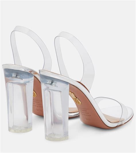 So Nude Pvc Slingback Sandals In Silver Aquazzura Mytheresa