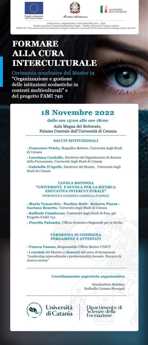 Formare alla cura interculturale Università di Catania L Agenda