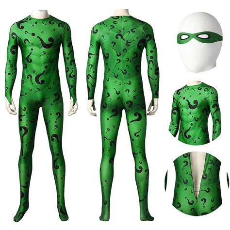 Bruce Wayne Forever Riddler Cosplay Costume Jim Carrey Edition 3D ...