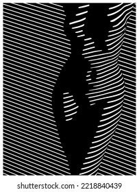 Stylized Vector Illustration Beautiful Naked Female Stock Vector Royalty Free 2218840439