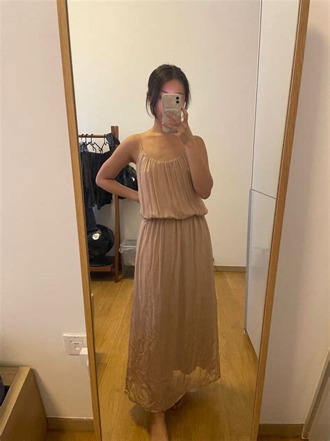 Silk Dress Nude Women S Fashion Dresses Sets Dresses On Carousell
