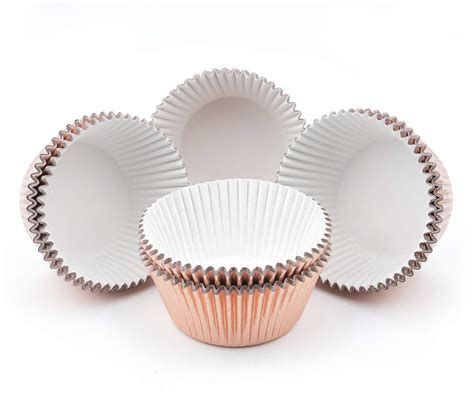 Gifbera Rose Gold Foil Cupcake Liners Standard Baking Cups Off