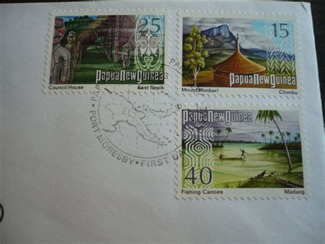 Postal History Papua New Guinea Scott 378 381 385 First Day