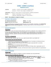 UCSD CHEM 7L Summer 2023 Syllabus and Course Overview | Course Hero