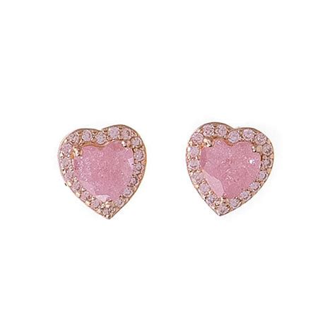 Orecchini Cuore Rosa AMEN Dorato Argento 925 Vendita Online Su HOLYART