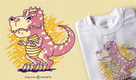 Pink T Rex Dinosaur T Shirt Design Vector Download