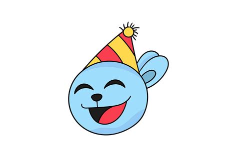 Birthday Bunny Ball Emoticon Graphic By Digiard · Creative Fabrica