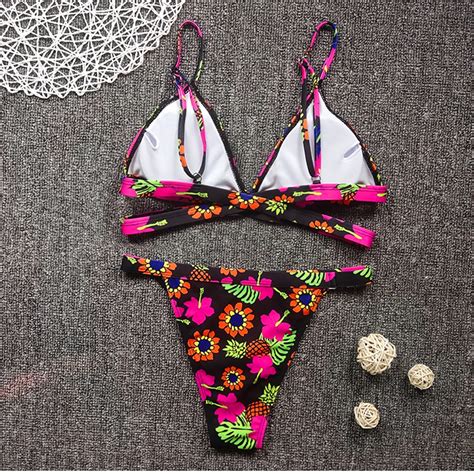 Maillot De Bain Maillot De Bain Br Silien Pour Femmes Dos Nu Imprim Floral Bikini Sexy