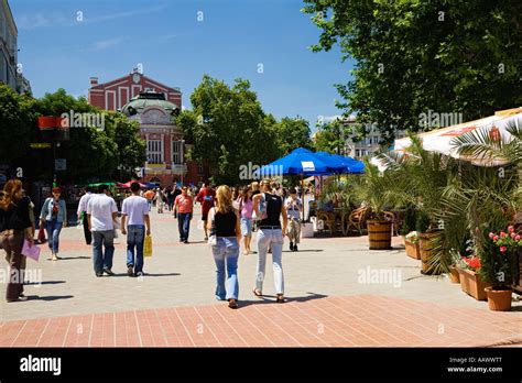 Pedestrian Zone In Varna Bulgaria Stock Photo Alamy