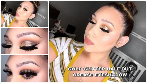 How To Create A Gold Glitter Half Cut Crease Eyeshadow Mmmmitchell