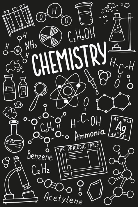 Chemistry Symbols Icon Set Science Subject Doodle Design Education