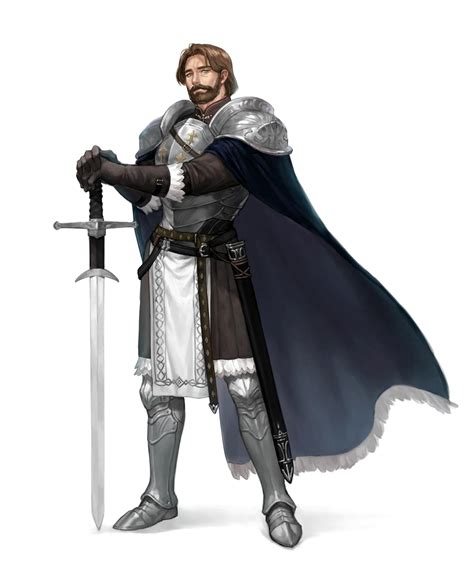 Male Human Fighter Knight Paladin Pathfinder Pfrpg Dnd D D E Th