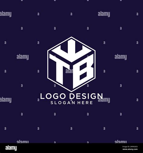 initials tb logo hexagon shape creative geometric logo design concept