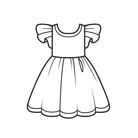 Premium Vector Beautiful Dress Outline For Coloring Page On A White Background