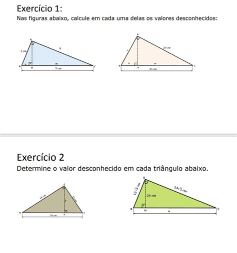 Solved Exercício 1 Nas Figuras Abaixo Calcule Em Cada Uma Delas Os