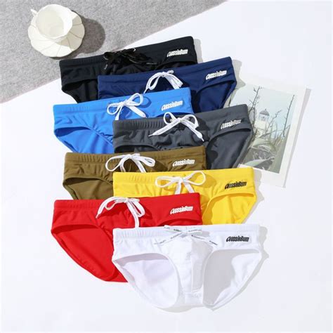 HOT Aussiebum Men S Low Waisted Elastic Comfort Tide Sexy Swimming Trunks Swimwear Men