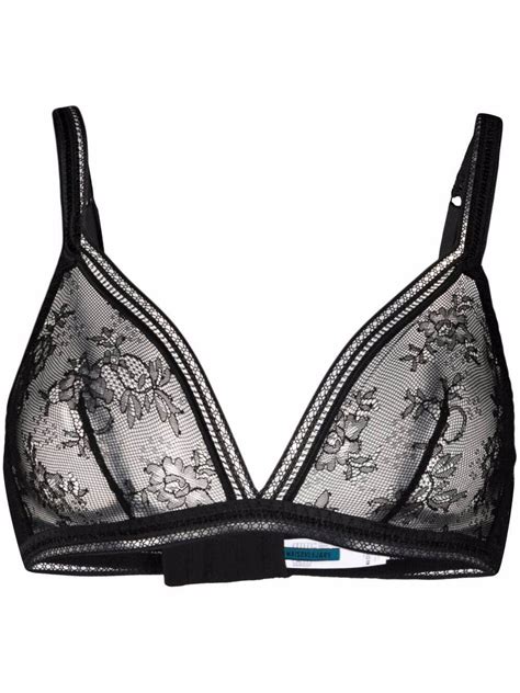 Maison Lejaby Semi Sheer Lace Bra Editorialist