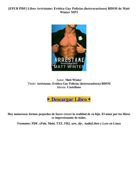 Gratis Pdf Epub Arr Stame Er Tica Gay Polic As Heterocuriosos Bdsm De Matt Winter Libro
