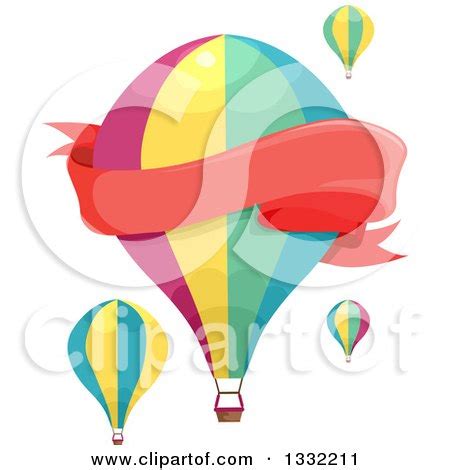 Blank Red Banner And Hot Air Balloons Posters Art Prints By Interior Wall Decor 1332211